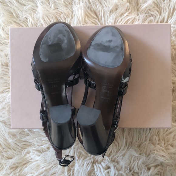 Vintage Miu Miu Patent Leather Strappy Heels - Picture 2 of 5
